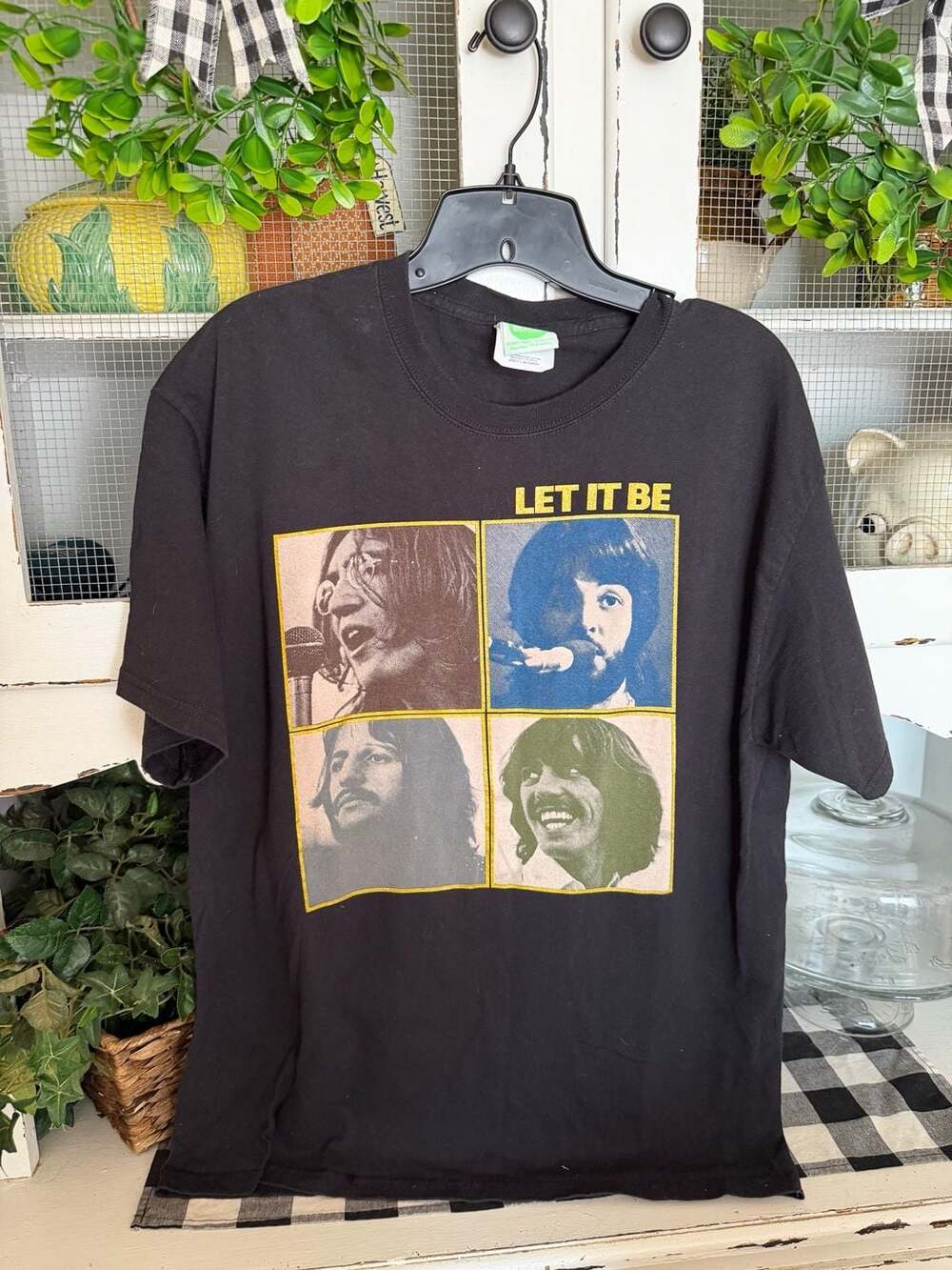 The Beatles Let It Be T-Shirt Size L Black 2005 Apple Corps